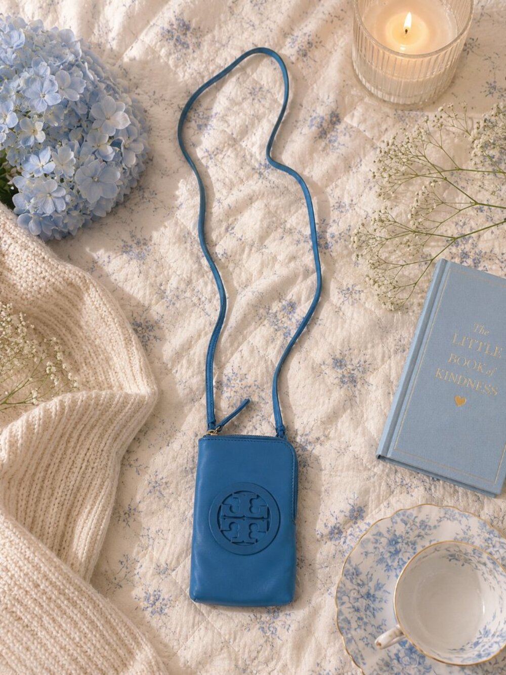 Tory Burch Charlie Phone Crossbody in Cornflower Blue